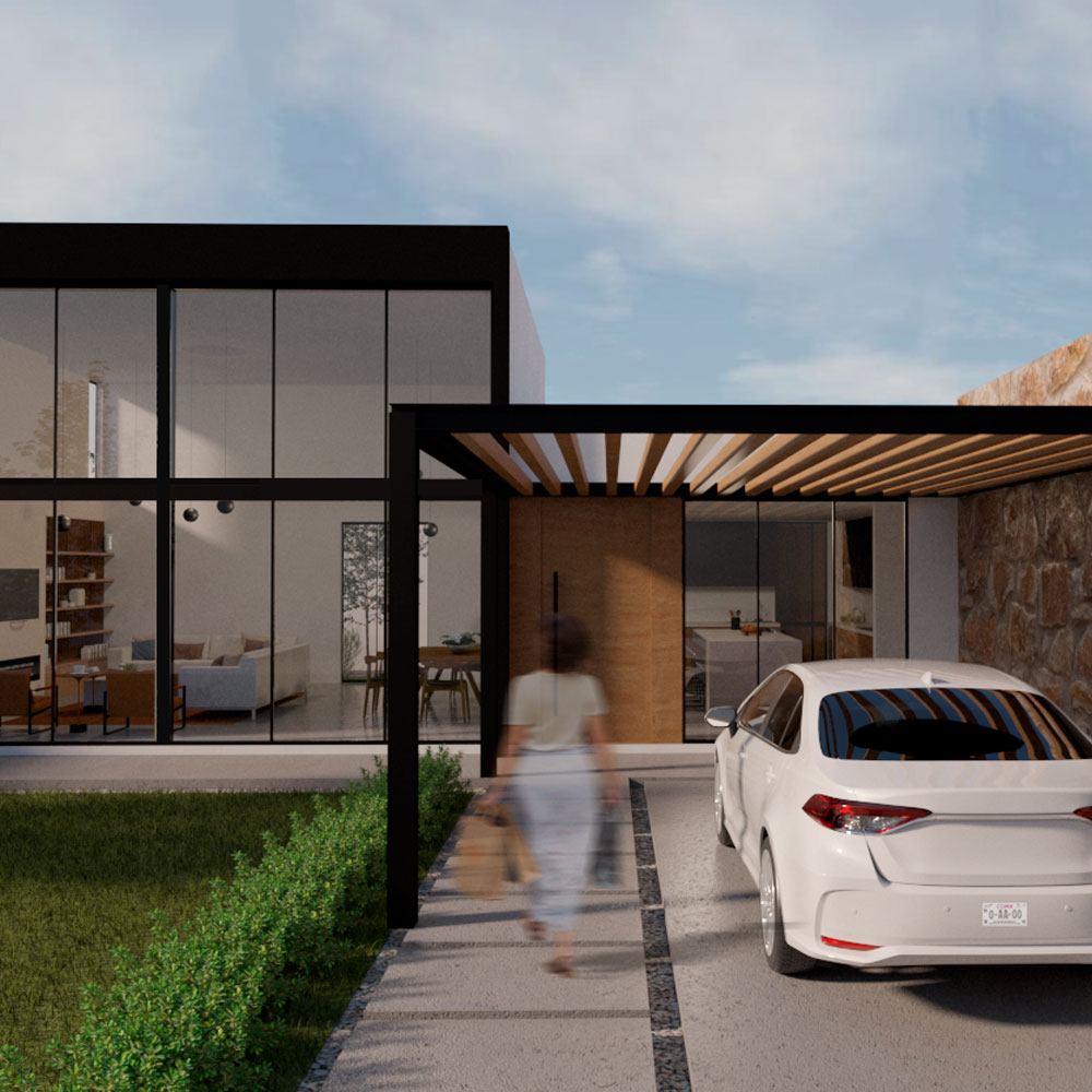 Render de casa diseño de interiores